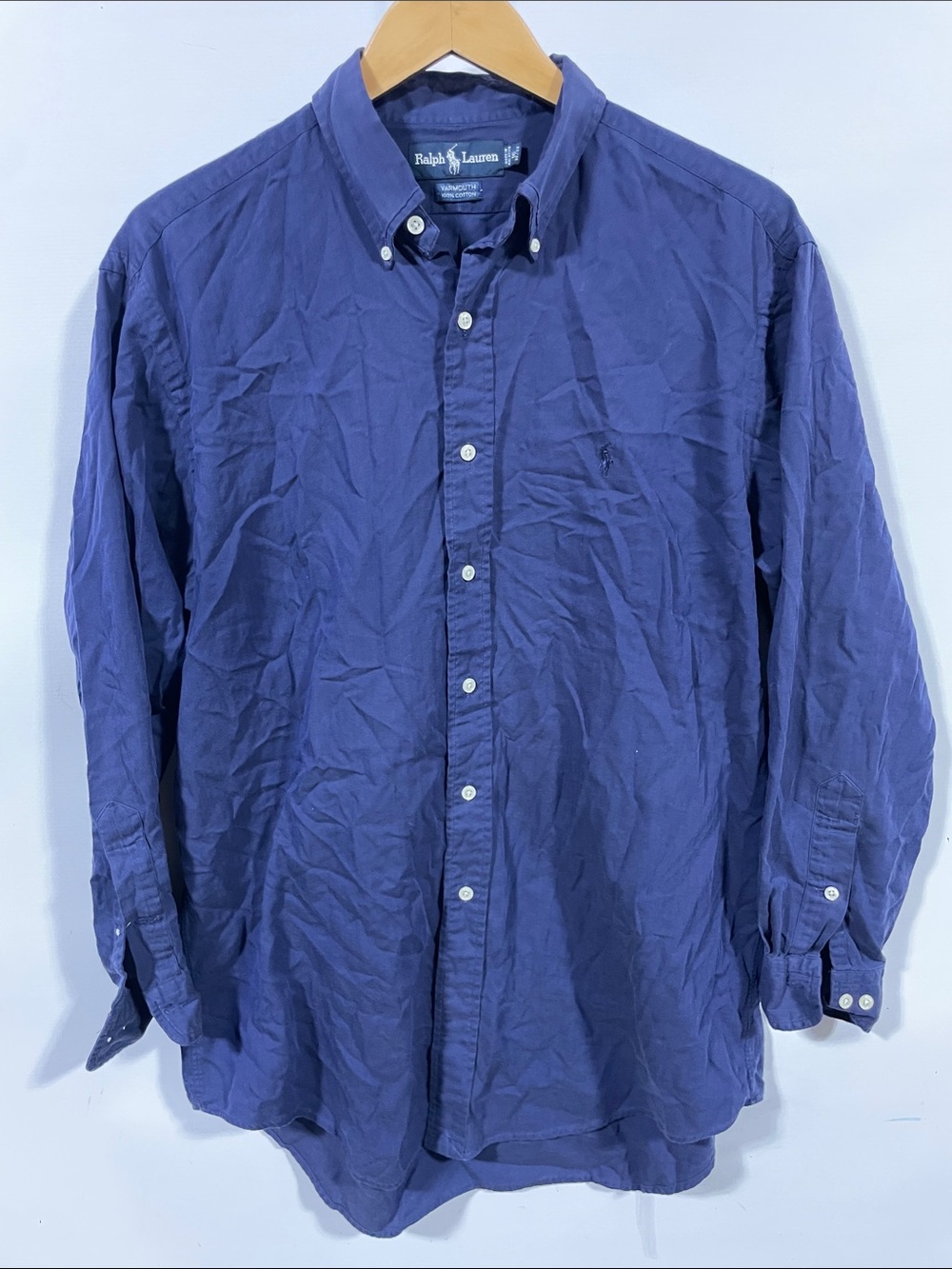 Ralph Lauren Yarmouth Classic Long-Sleeve Button-Down Shirt in Deep Blue